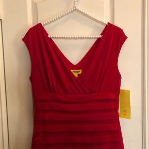 NEW Clari.e. Crimson Pleated Dress